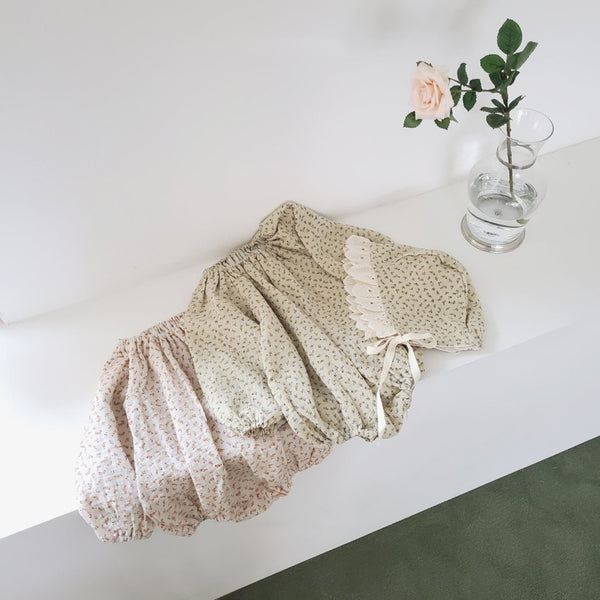 Little Flower Romper and Bonnet (Set)