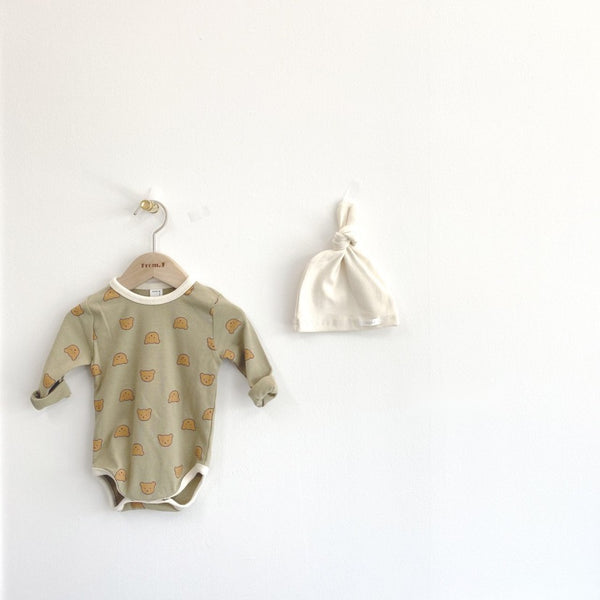 Bear Bodysuit and Bonnet Set