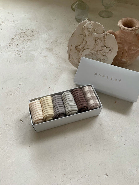 Ribbed Knee Socks- Gingham (6-Pack)