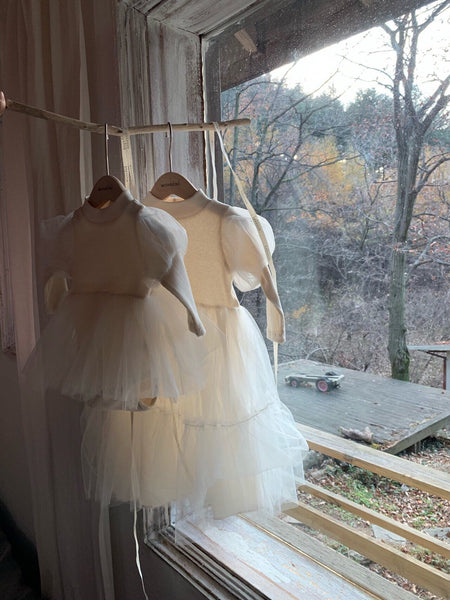 Tulle Bubble Sleeve Bodysuit