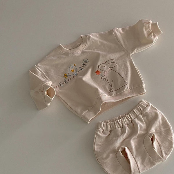 Rabbit Embroidered Set