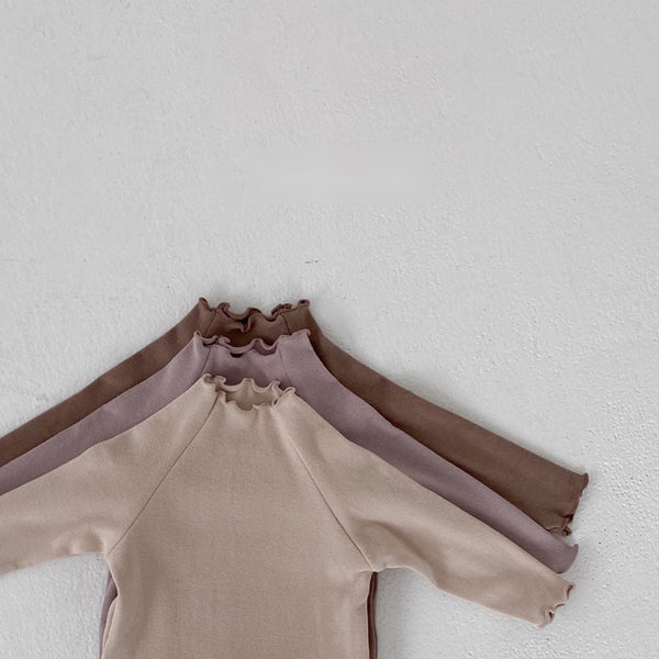 Mock-neck Ruffle Tee