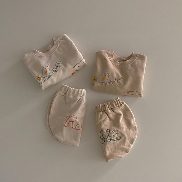 Rabbit Embroidered Set