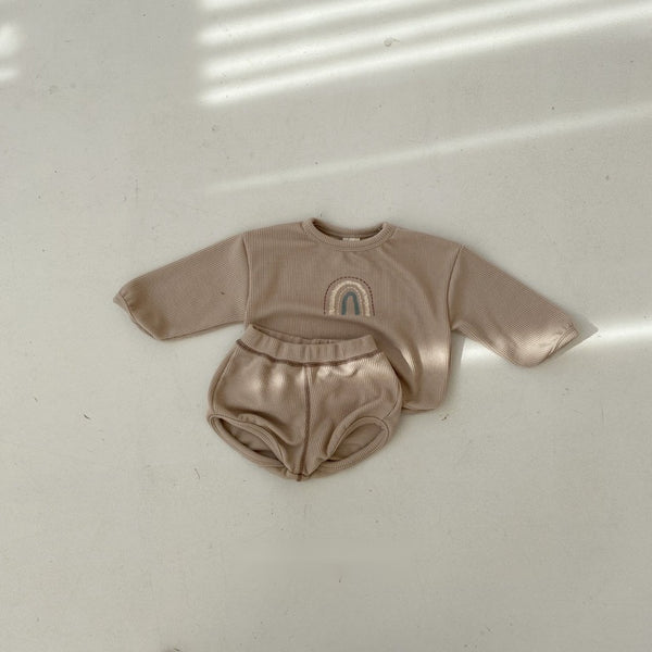 Rainbow Ribbed Top and Bloomer (Set)