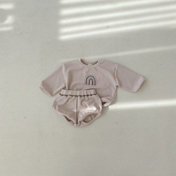 Rainbow Ribbed Top and Bloomer (Set)