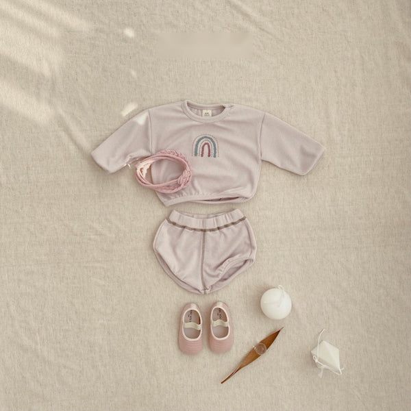 Rainbow Ribbed Top and Bloomer (Set)
