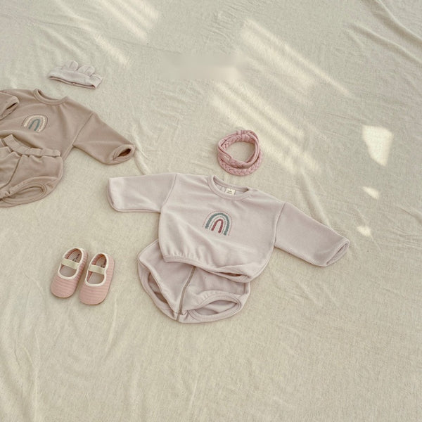 Rainbow Ribbed Top and Bloomer (Set)