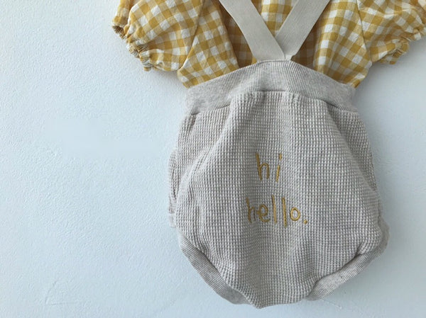 Hi Hello Waffle Suspender Bloomer