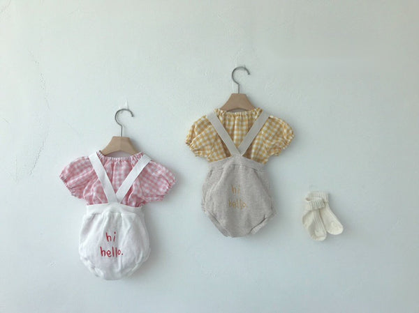 Gingham Short Sleeves Blouse