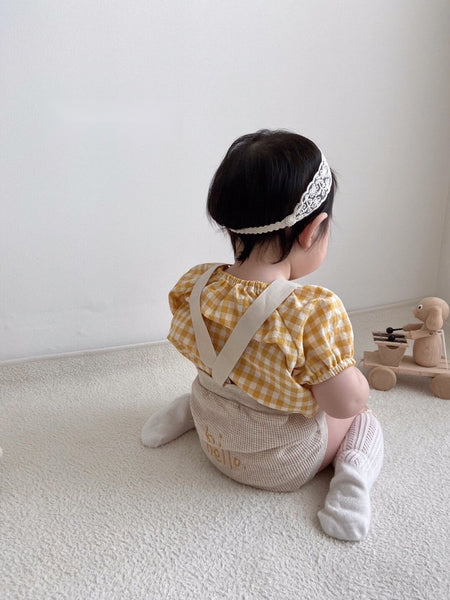 Gingham Short Sleeves Blouse