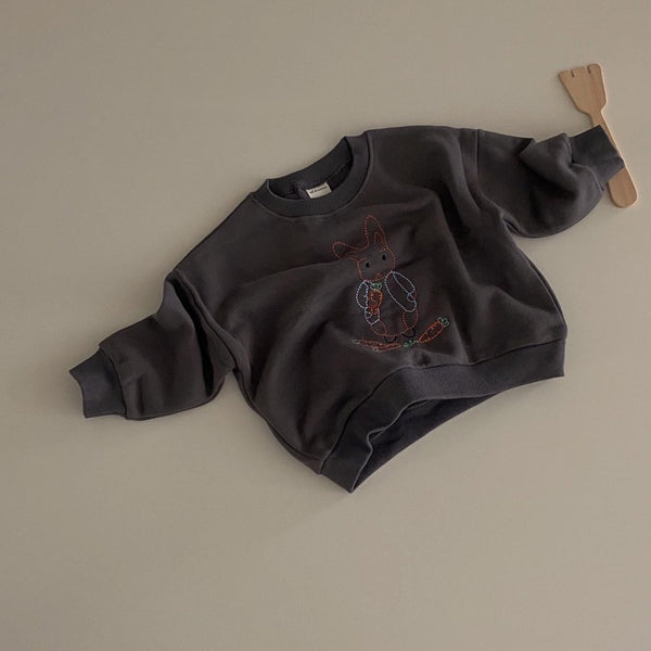 Rabbit and Carrot Embroidered Sweatshirt