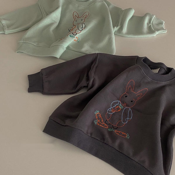 Rabbit and Carrot Embroidered Sweatshirt