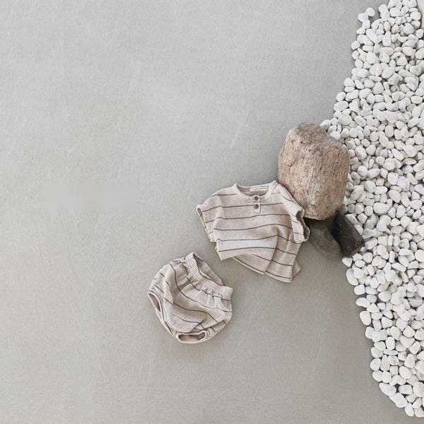 Kids Waffle Short Sleeve T-shirt and Bloomer (Set)