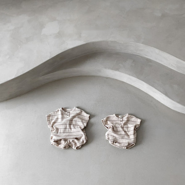 Kids Waffle Short Sleeve T-shirt and Bloomer (Set)