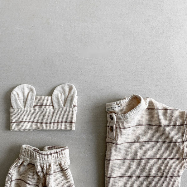 Kids Waffle Short Sleeve T-shirt and Bloomer (Set)