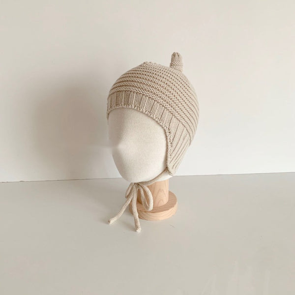 Bertha Collar Knit Romper and Bonnet Set