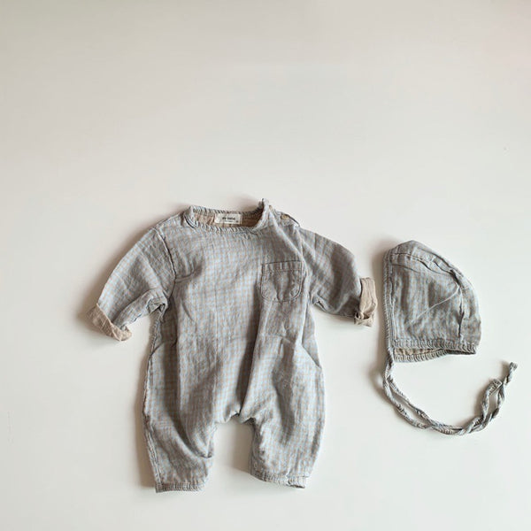 Gingham Bodysuit and Bonnet Set