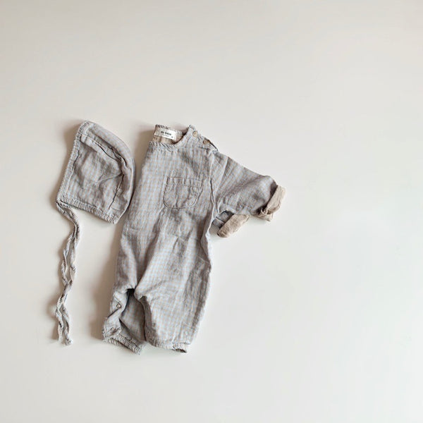 Gingham Bodysuit and Bonnet Set