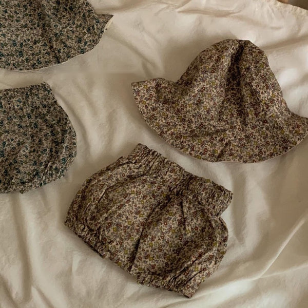 Floral Print Bloomer and Bucket Hat (Set)