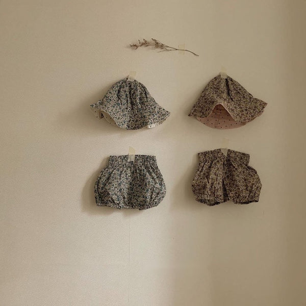 Floral Print Bloomer and Bucket Hat (Set)