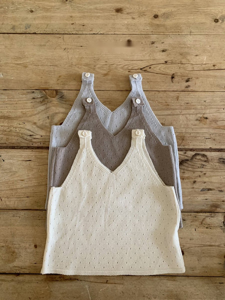 Pointelle Sleeveless Knit Top