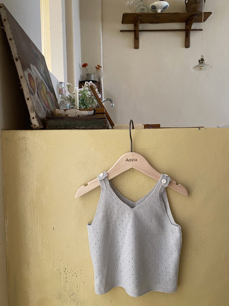 Pointelle Sleeveless Knit Top