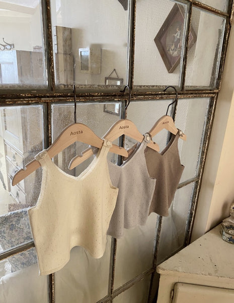 Pointelle Sleeveless Knit Top