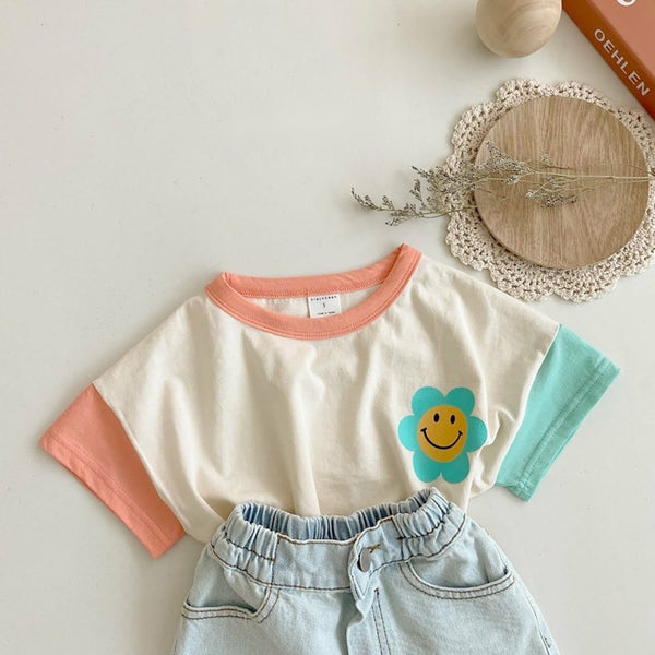 Smiley Flower Short Sleeve T-Shirts