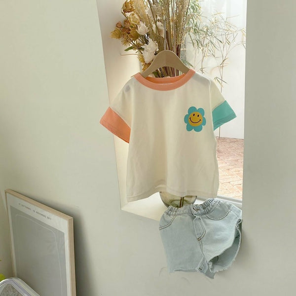 Smiley Flower Short Sleeve T-Shirts
