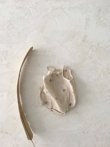 Flower Embroidered Sleeveless Romper