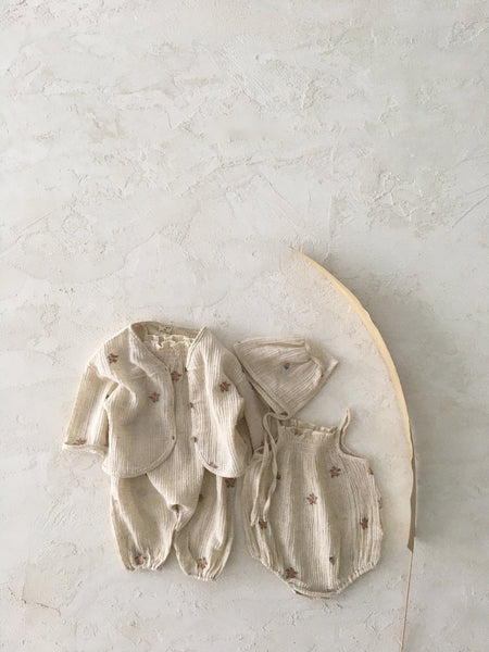 Flower Embroidered Sleeveless overalls