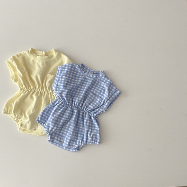 Gingham Terry Cloth Romper