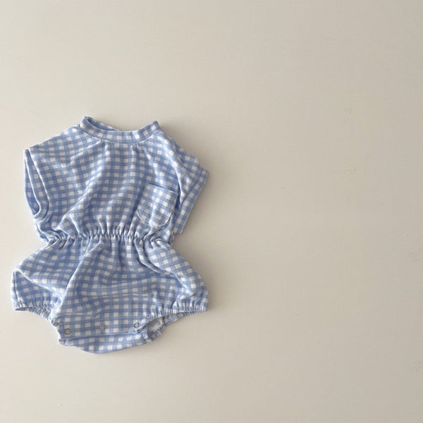 Gingham Terry Cloth Romper