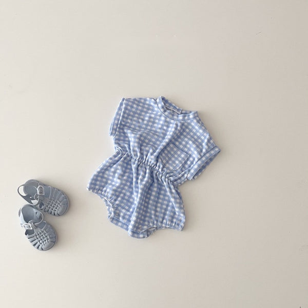 Gingham Terry Cloth Romper