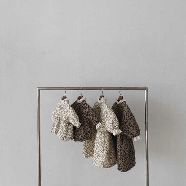 Floral Pattern Padded Dress