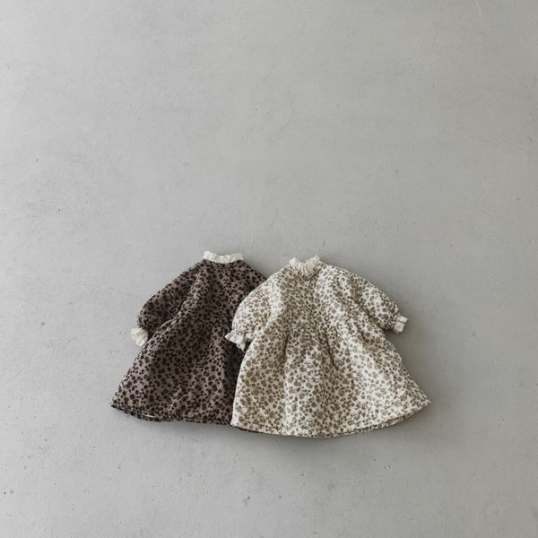 Floral Pattern Padded Dress