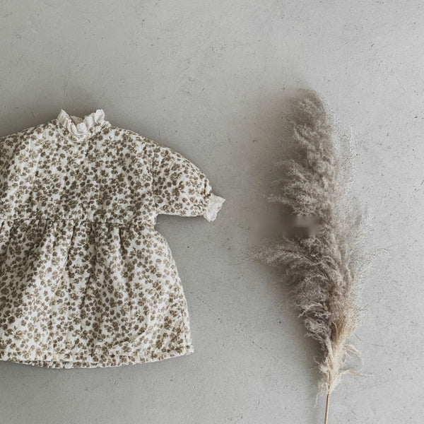 Floral Pattern Padded Dress