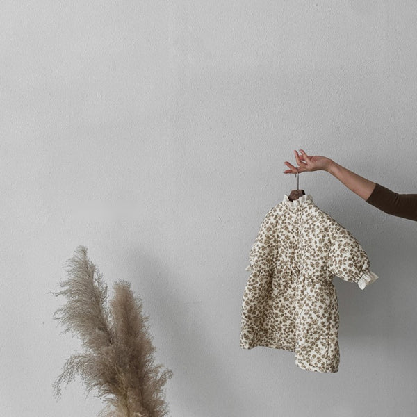 Floral Pattern Padded Dress