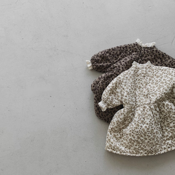 Floral Pattern Padded Dress