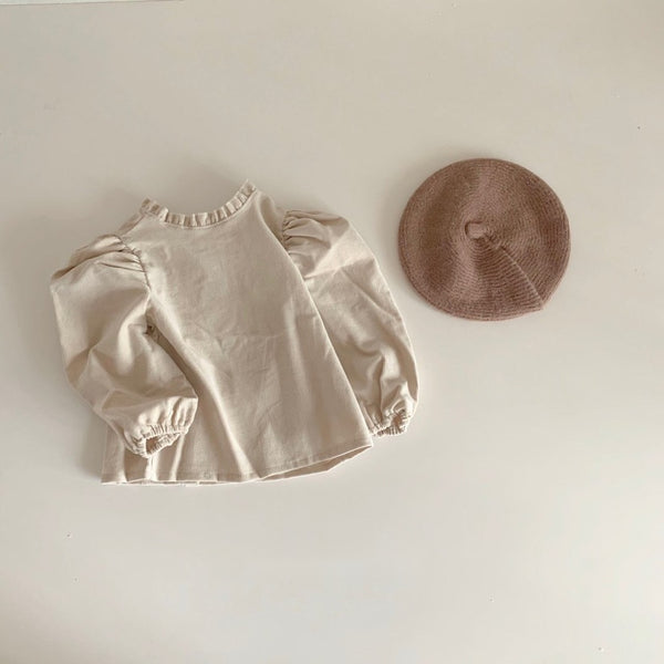 Corduroy Ruffleneck Blouse