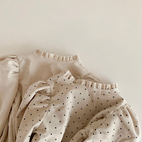 Corduroy Ruffleneck Blouse