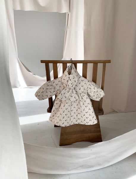 Flower Padded Dress with Scarf (Set)