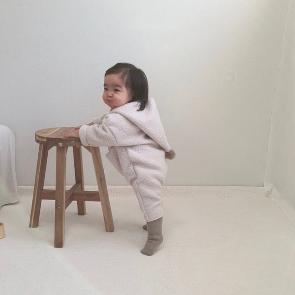 Sherpa Fleece Hoodie Romper