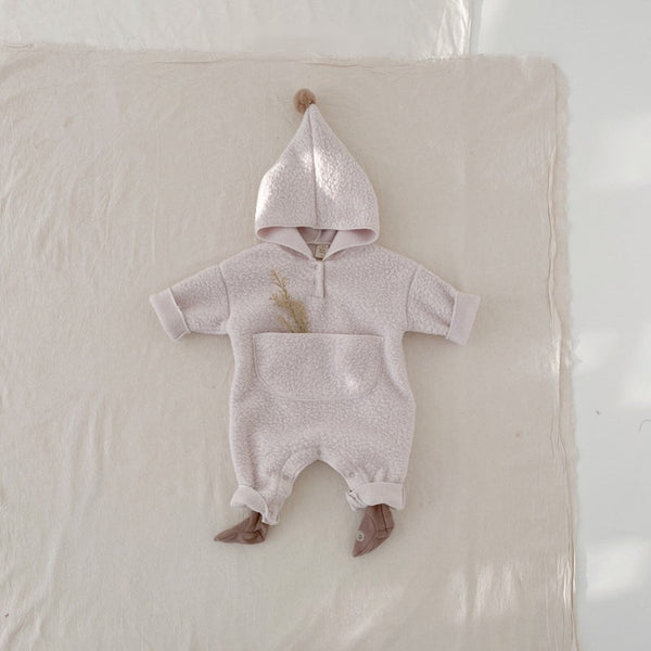 Sherpa Fleece Hoodie Romper