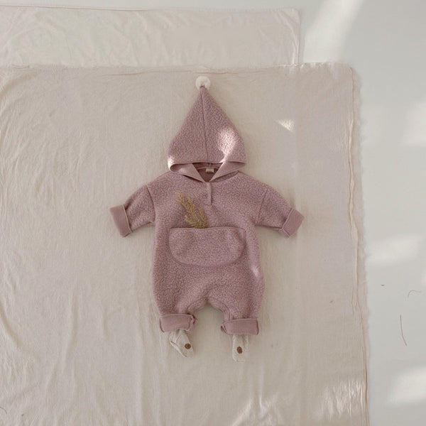 Sherpa Fleece Hoodie Romper