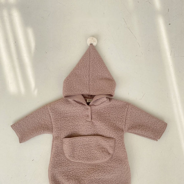 Sherpa Fleece Hoodie Romper