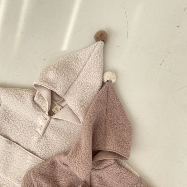 Sherpa Fleece Hoodie Romper