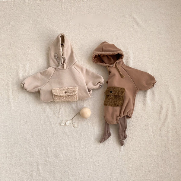 Sherpa Pocket Hoodie Romper