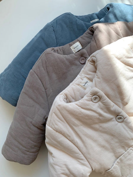 Corduroy Padded Jacket with Bonnet (Set)