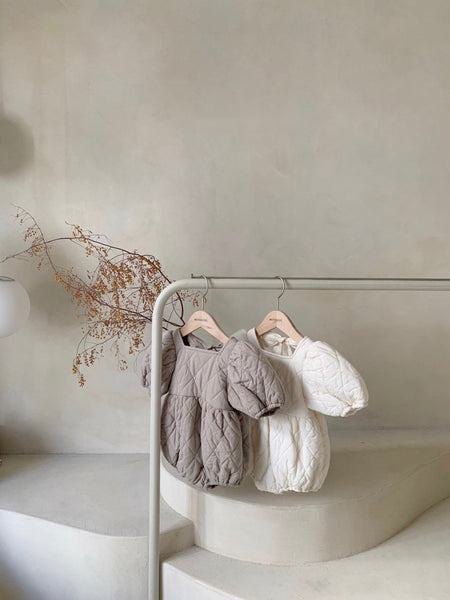 Quilted Bodysuit with Bowtie